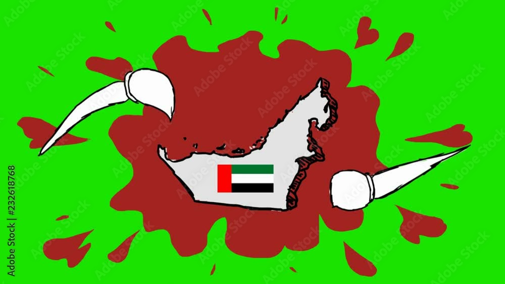 United Arab Emirates: - Hand Drawn Animation - 2D Drawing Stock Video ...