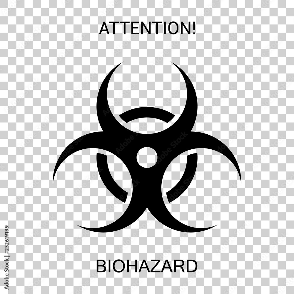 Symbol of biological dangerous on a transparent background