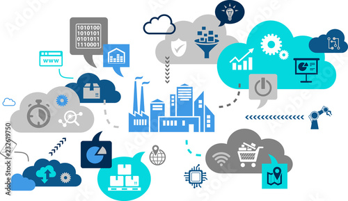 smart factory / iot / automation concept: smart technology in business, industry 4.0, big data & digitalization