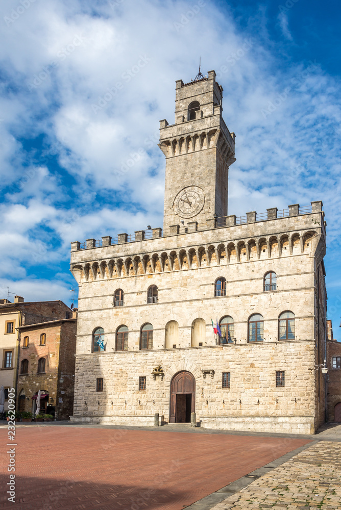 View at the Town hall (Civica tower) in Montepulciano - Italy