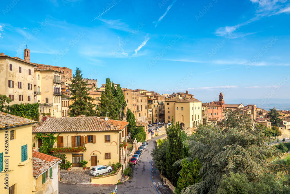 View at the town of Montepulciano in Tuscany - Italy