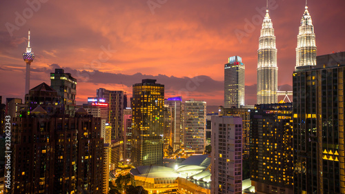 Photography Kuala Lumpur skyline at night