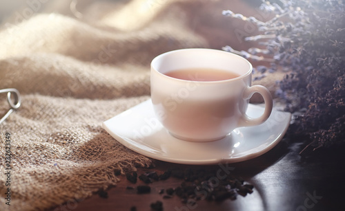 Brewed tea on a serving table