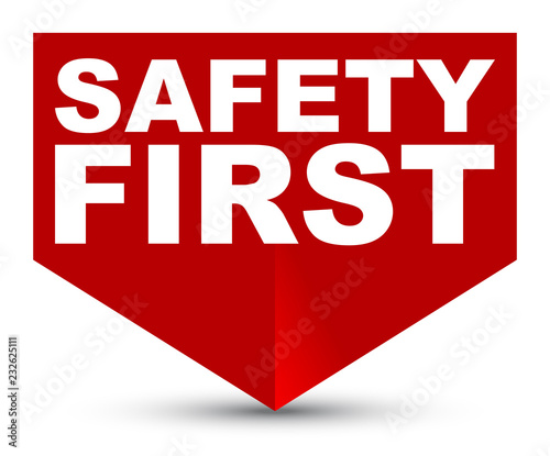 red vector banner safety first