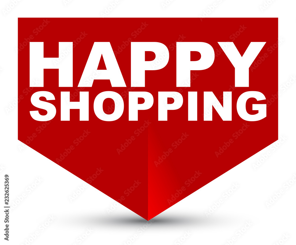Fototapeta premium red vector banner happy shopping