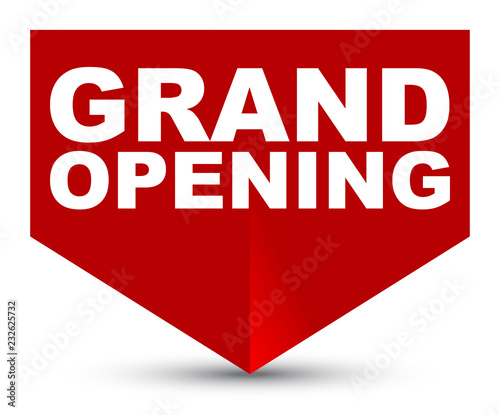 red vector banner grand opening