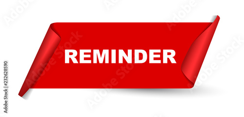 red vector banner reminder