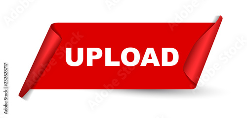 red vector banner upload