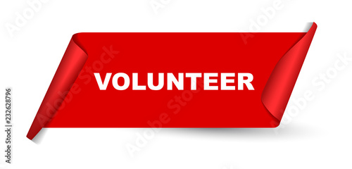 red vector banner volunteer