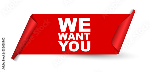 red vector banner we want you