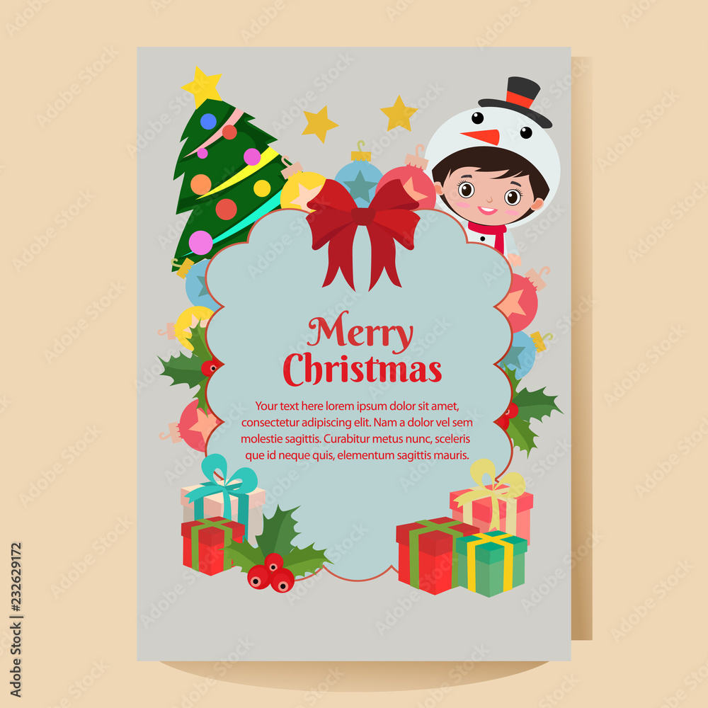 cute christmas poster with cartoon snowman kids cute christmas poster with cartoon snowman kids