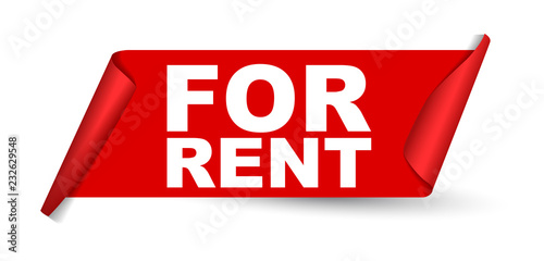 red vector banner for rent