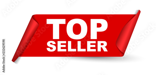 red vector banner top seller