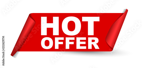 red vector banner hot offer