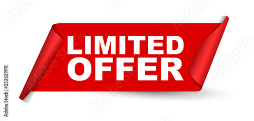 red vector banner limited offer
