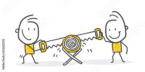 Strichfiguren / Strichmännchen: Teamwork, Handwerk. (Nr. 328)	