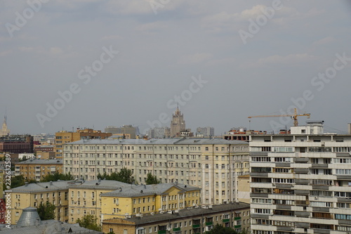 Moscow view from the roof of 13th floors building in the district of Hamovniki
