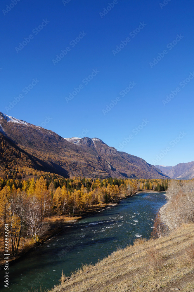 Beautiful view in autumn,Altai,Russia.