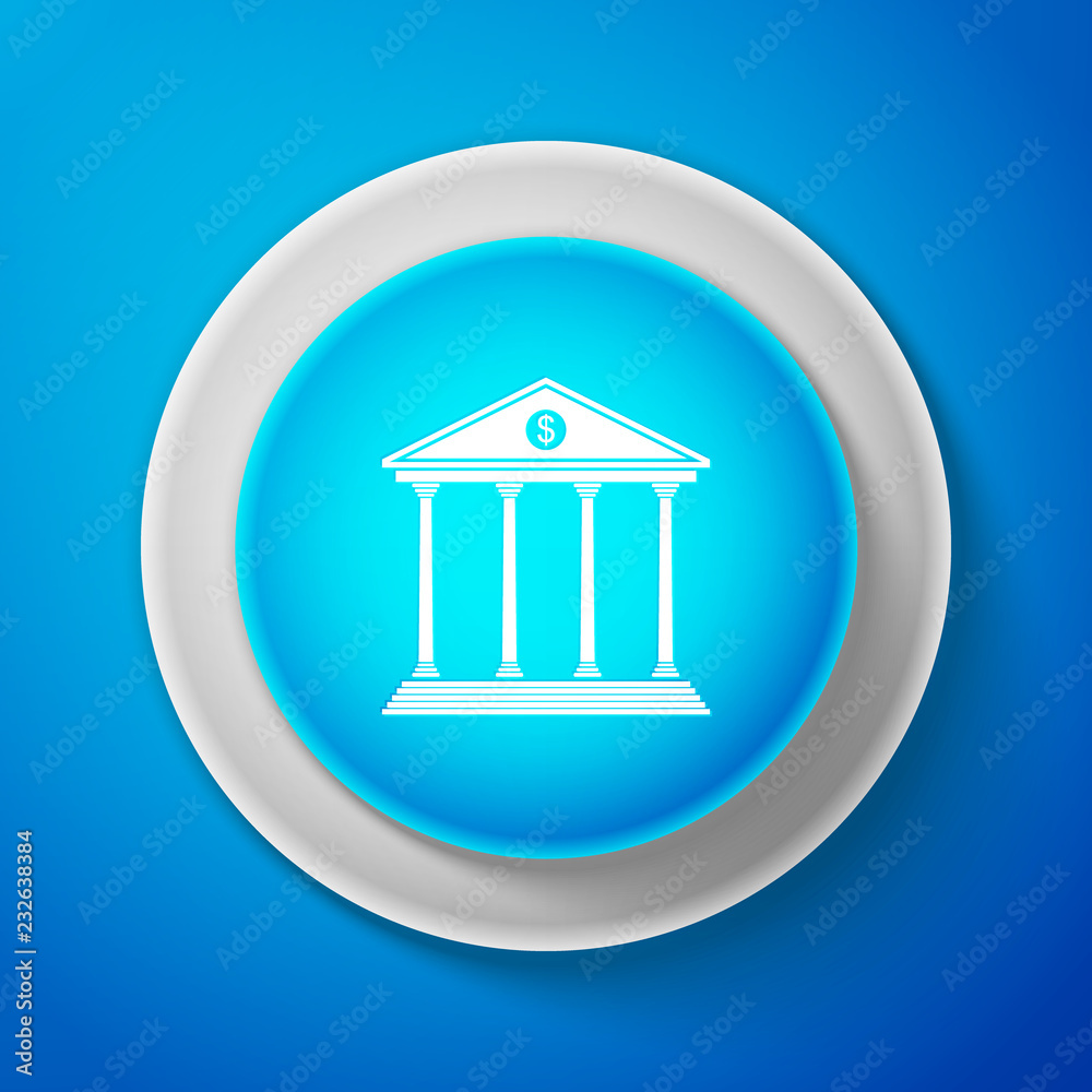7421919 White Bank building icon isolated on blue background. Circle blue button with white line. Vector Illustration 7421919 White Bank building icon isolated on blue background. Circle blue button with white line. Vector Illustration