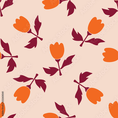 Seamless flower pattern. Natural background. Vector illustration.