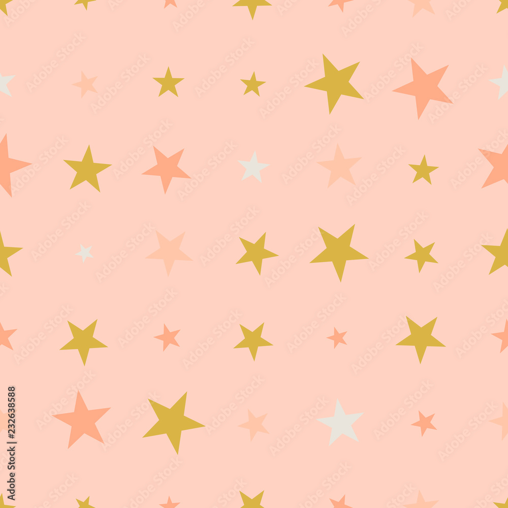Cute colorful star seamless pattern on white. Funny festive background, wrapping paper. Vector illustration. Cute colorful star seamless pattern on white. Funny festive background, wrapping paper. Vector illustration.