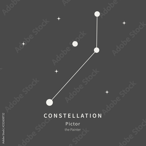 The Constellation Of Pictor. The Painter - linear icon. Vector illustration of the concept of astronomy. photo