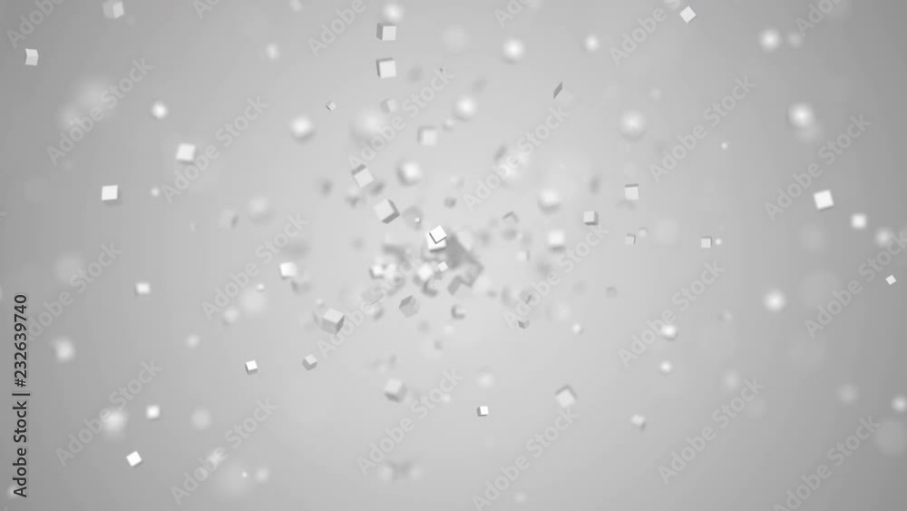 Abstract 3d rendering of looped animation with geometric shapes. Modern background with cubes. Motion design, 4k UHD