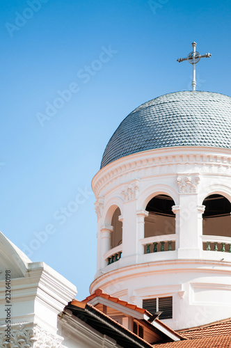 Photography Singapore National Museum colonial building with bright white dome