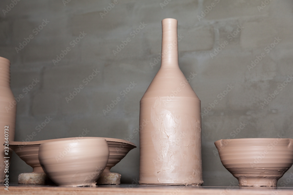 Pottery on a table Pottery on a table