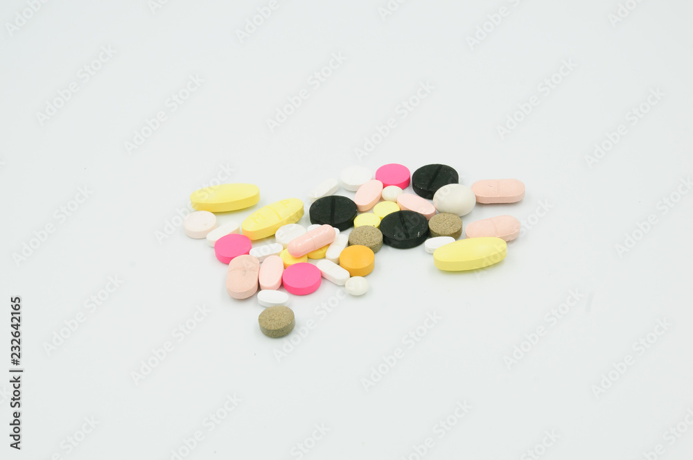colorful medicine. Pharmacy on white background colorful medicine. Pharmacy on white background