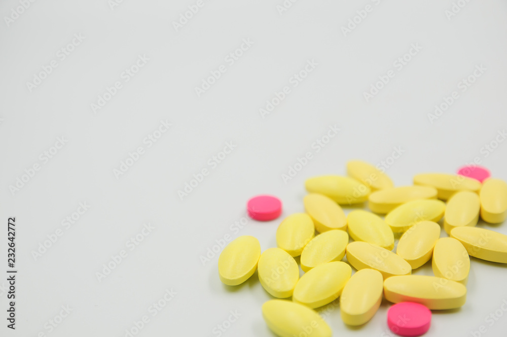 colorful medicine. Pharmacy on white background