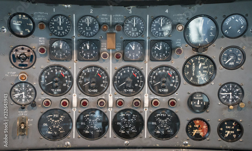 Vintage aircraft instument panel