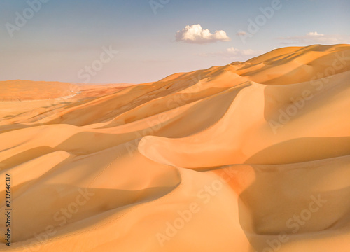 aeril view of Liwa desert, part of Empty Quarter, the largest continuous sand desert in the world