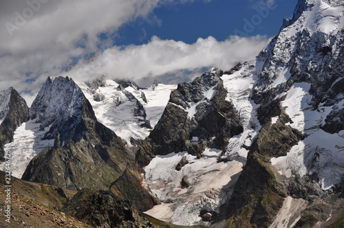 Closeup mountains scenes in national park Dombai  Caucasus  Russia