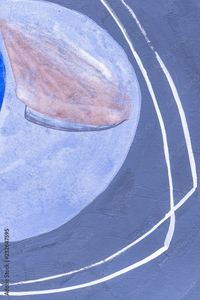 A Detail from a Low Contrast Painting, with Mostly Neutralized Blues.