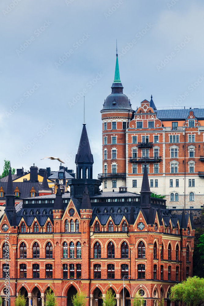 beautiful buildings with towers, Stockholm