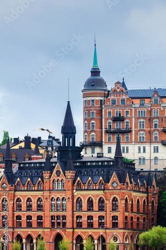 beautiful buildings with towers, Stockholm