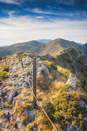 Beautiful mountain view from the path from Beklemeto to Kozya Stena, Troyan Balkan, Bulgaria photo