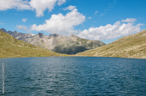 View Marjelen lakes, scenes in mountains, route great Aletsch Glacier