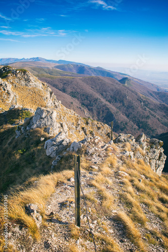 Beautiful mountain view from the path from Beklemeto to Kozya Stena, Troyan Balkan, Bulgaria photo