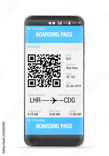 Boarding pass mobile