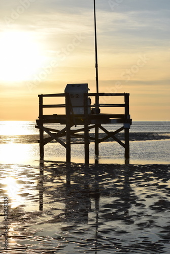 Nordseek  ste bei Sonnenuntergang in Sankt Peter Ording im Herbst 2018