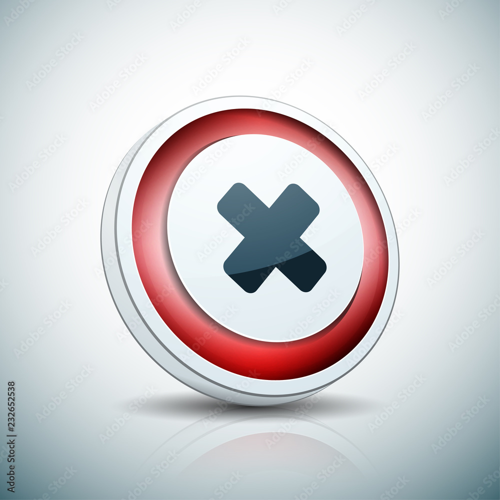X Cross Button Illustration X Cross Button Illustration