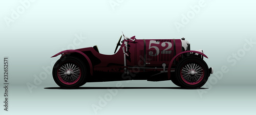Retro racing car in vector