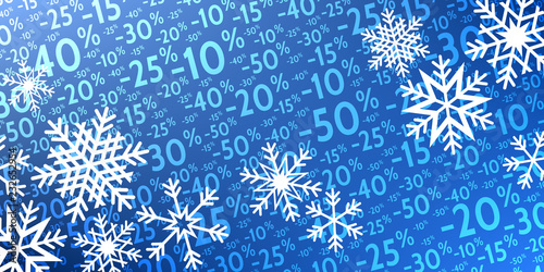 Fond de Pourcentages Hiver Bleu -10% à -50% v2