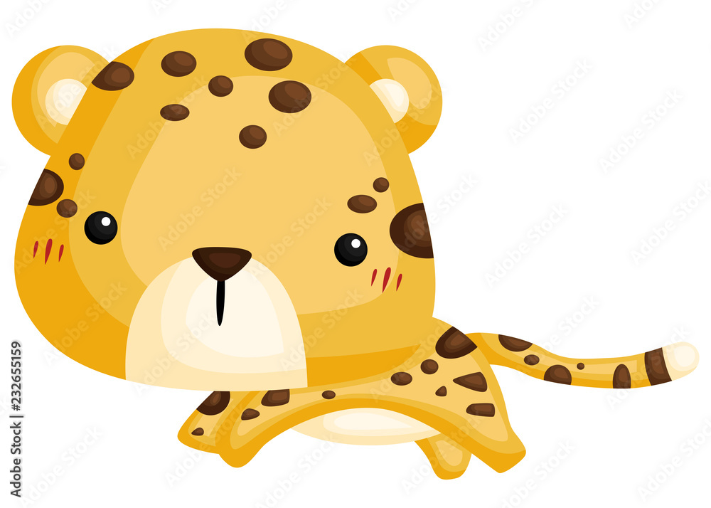 Naklejka premium a vector of a cute leopard