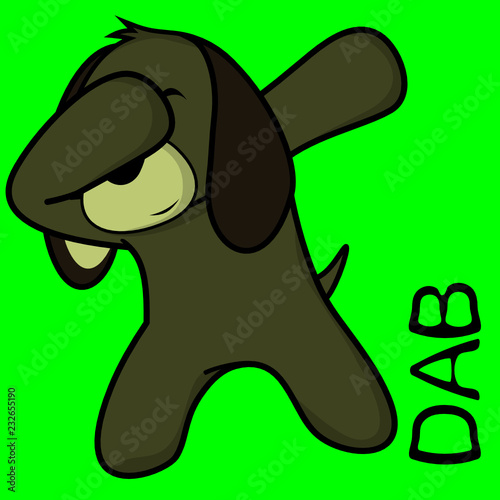 dab dabbing pose dog kid cartoon in vector format very easy to edit 