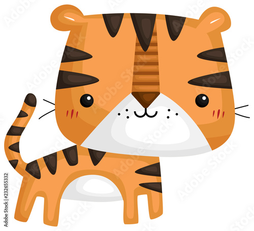 Fototapeta Naklejka Na Ścianę i Meble -  a vector of a a cute tiger