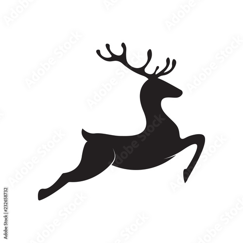 Running Deer Silhouette. vector deer icon   © studiographicmh