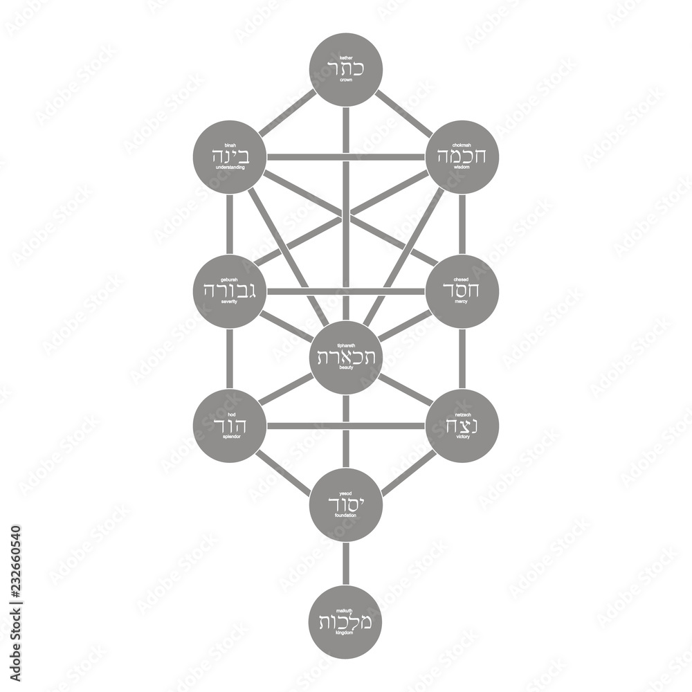 vector icon with tree of life Kabbalah symbol for your design vector icon with tree of life Kabbalah symbol for your design